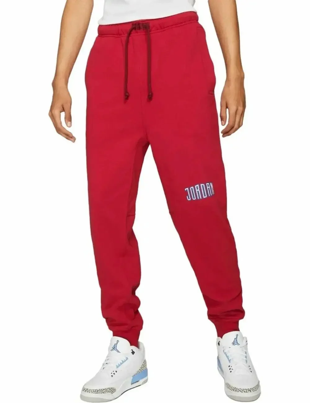 Jordan Sweatpant Size XL Red High-Rise Drawstring Elastic Waistband Athletic Gym